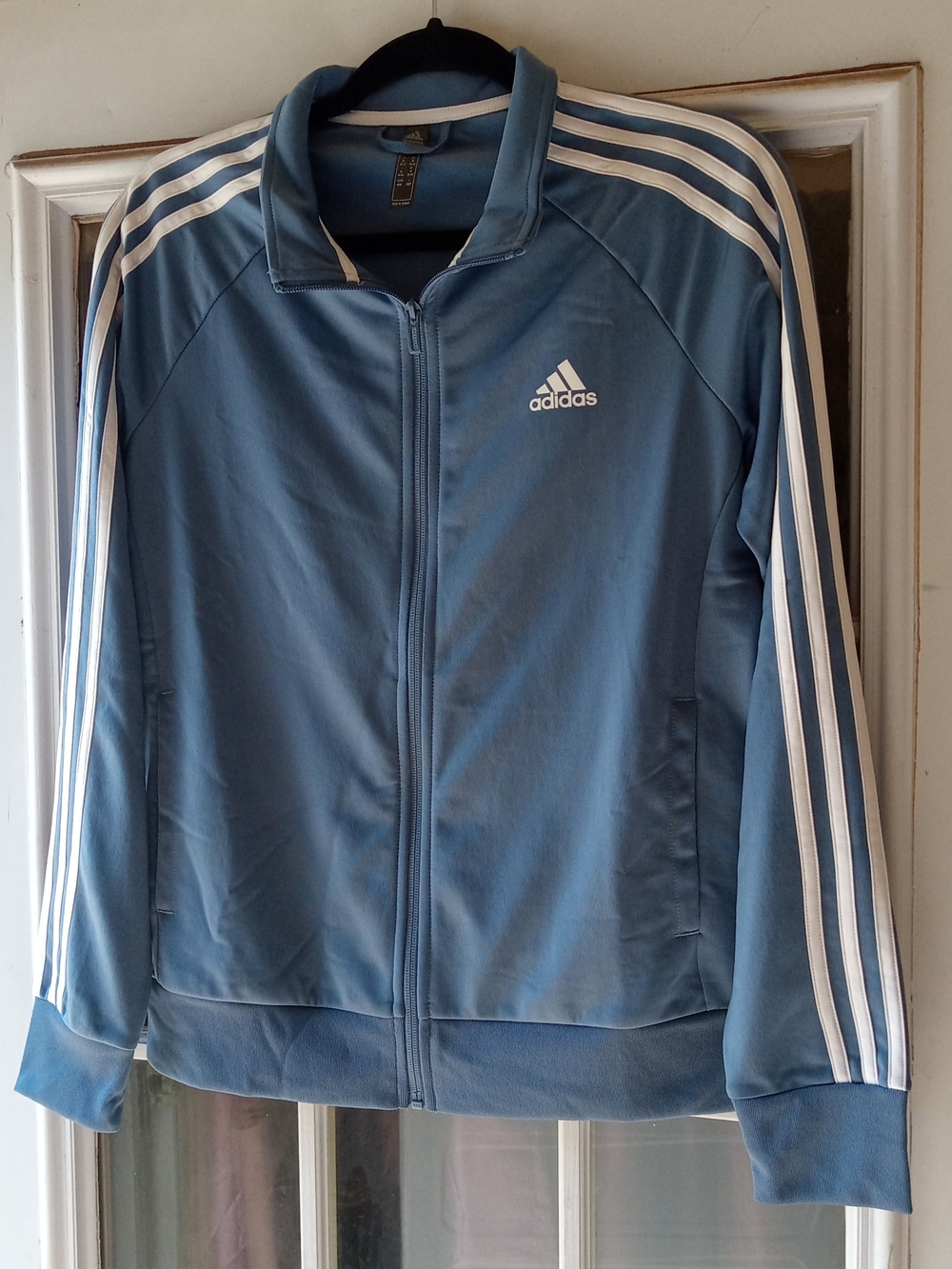 Adidas Blue Track Jacket with White Stripes